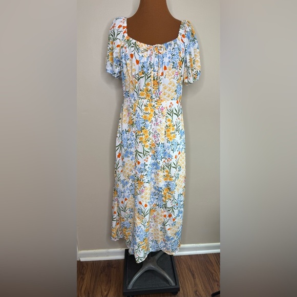 Mary & Mo Floral Short Sleeve Empire Waist Dress Size XL - Picture 1 of 8